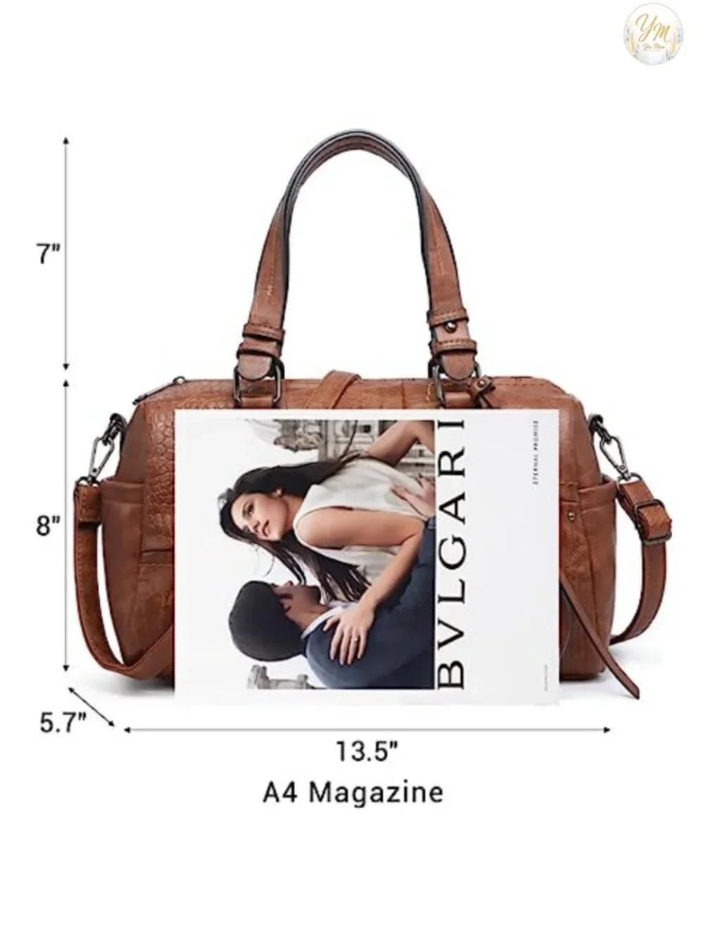 Soft Vegan Leather Barrel Satchel Handbag - Top Handle Shoulder Purse